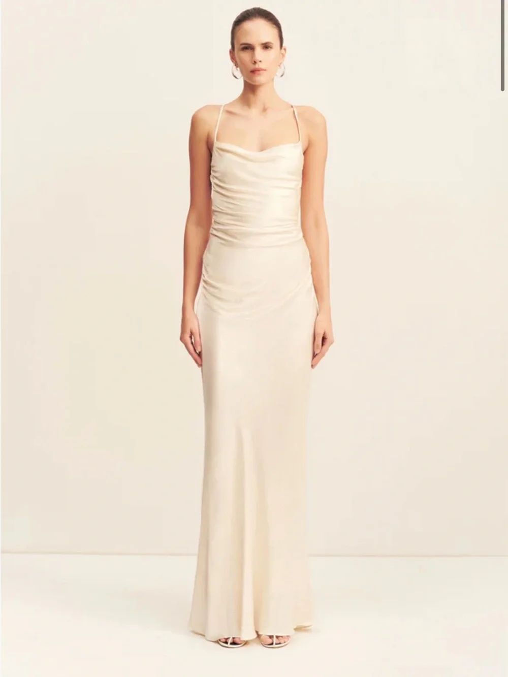 La Lune Lace Back Maxi Dress - Cream